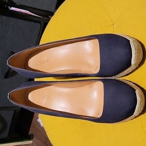 Navy blue espadrille wedge by J Crew